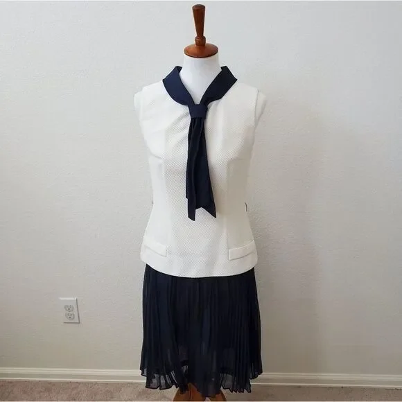 R&K Originals Vintage 2-Piece Sleeveless Dress or Uniform Set w/ Belt - Picture 4 of 16